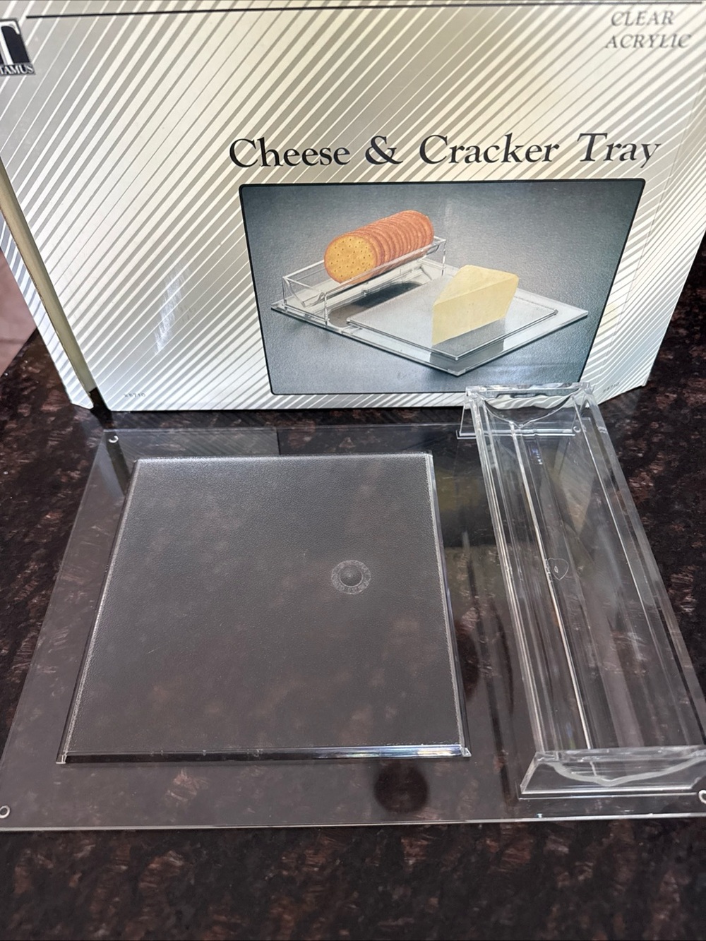 Clear Acrylic Cheese & Cracker Serving Tray by